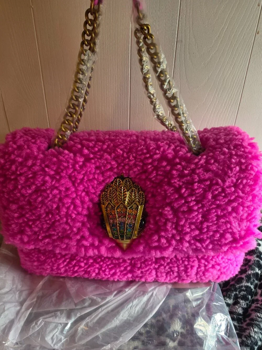 Kurt Geiger Macro Faux Shearling Bag